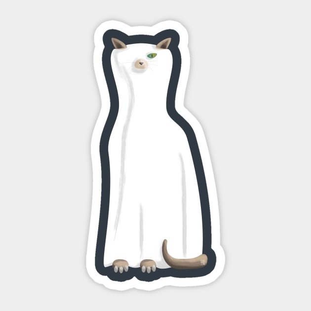 Ghostly Cat Sticker by LumpyLintbunny